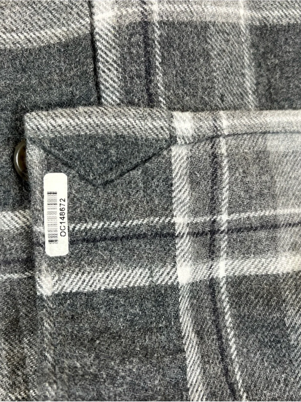 Polo Ralph Lauren Flannel Shirt Gray Plaid Elbow Patch Button Up Soft Men’s XL